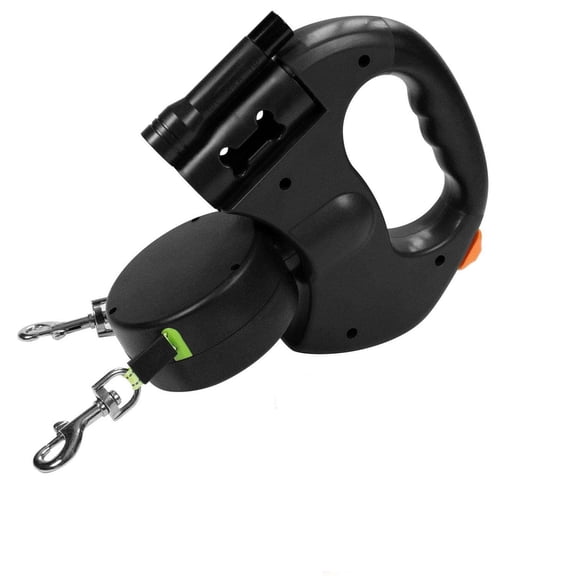 Double Dog Reflective Retractable Pet Leash - 360° Tangle-Free,3M