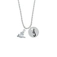 thumbnail image 2 of Delight Jewelry Silvertone 3-D Flying Bat with Crystals Silvertone Script Initial Disc - J - Charm Necklace, 20"+3", 2 of 4