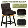 thumbnail image 3 of COOLHUT 26" Swivel Counter Height Bar Stools Set of 2 with Backs, Upholstered Bar Stools, Faux Leather Bar Chairs with Footrest for Kitchen Island, Red Brown, 3 of 24