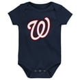 thumbnail image 2 of Infant Navy/White/Heather Gray Washington Nationals Biggest Little Fan 3-Pack Bodysuit Set, 2 of 4