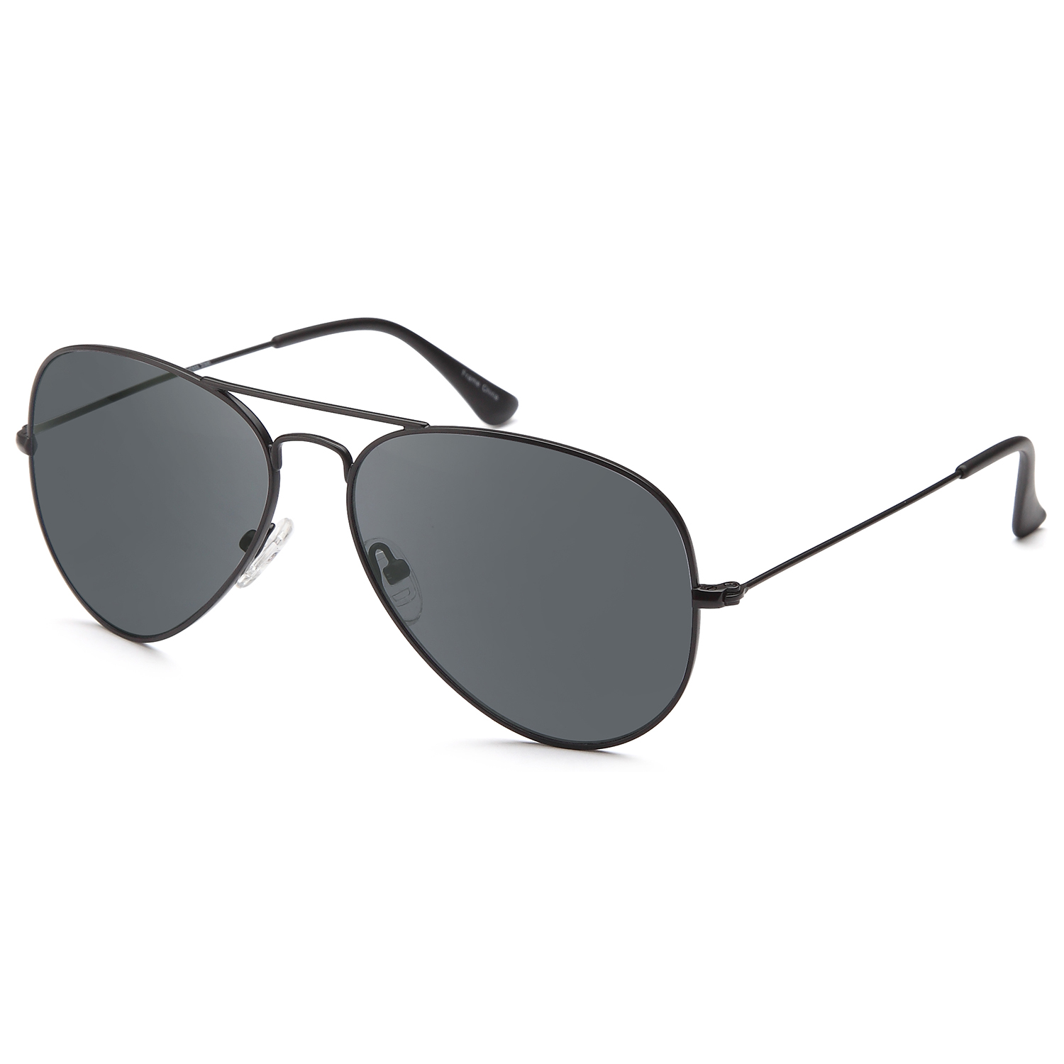 JETPAL Premium Classic Aviator Sunglasses w Flash Mirror and Polarized Lens Options UV400 (Non Polarized Grey Lens Black Frame) - image 2 of 2