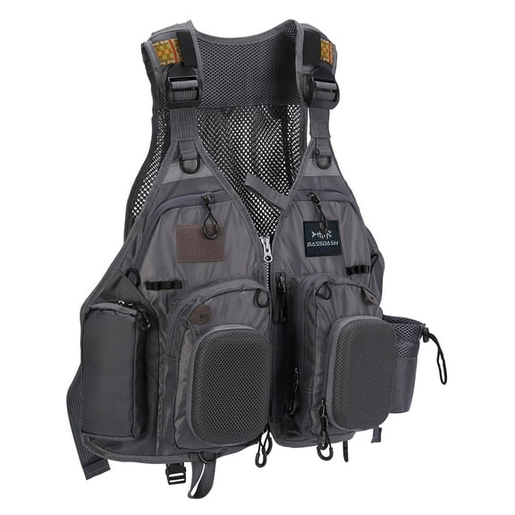 Bassdash Fly Fishing Vest Multi Pocket Waistcoat Adjustable Size Gifts for Men Women