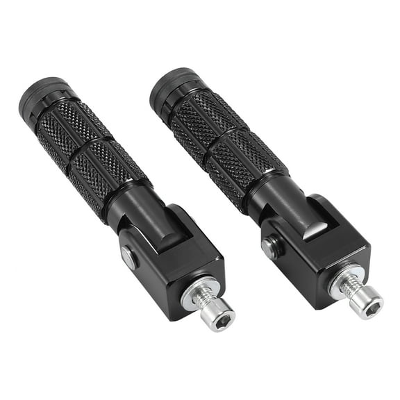 Unique Bargains 1 Pair Black Motorcycle Folding Foot Pegs Aluminum Alloy Motor Footrests Pedals Universal Foot Pegs Replacement