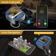 thumbnail image 5 of Transmisor FM Bluetooth para coche, kit adaptador de receptor de radio inalámbrico con luz ambiental azul para llamadas manos libres, cargador USB dual de 5 V/2,4 A y 1 A., 5 of 5