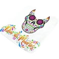 thumbnail image 5 of Dreamtimes Dia De Muertos Mexican Sugar Skull Day of The Dead Bath Mat for Bathroom Shower U Shape Toilet Rugs Contour Carpet Set, Fluffy Absorbent & Machine Washable, 2 Piece, 5 of 6