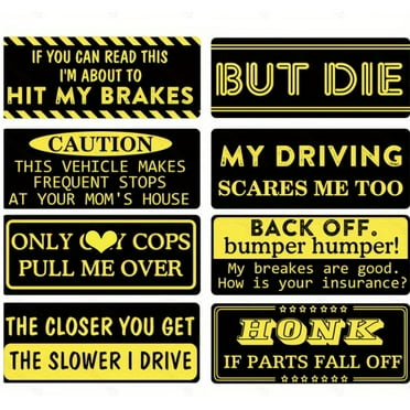 Funny Bumper Auto Sticker for Car Decoration Decorative Truck Stickers 3x8inch Vehicle Automotive Decals 8Pcs
