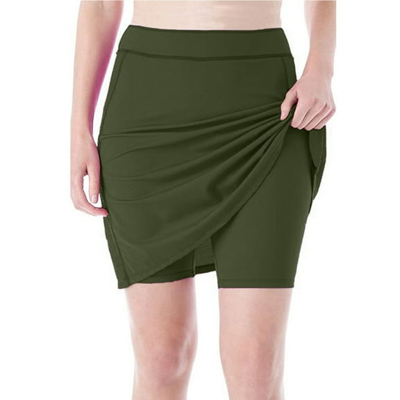 Hamky Pencil Skirt Short Skirt Athletic Skirt Lightweight Performance Active For Running Sport Skort Women's Tennis Skirt Skirt Skirts for Women Bodycon Skirt Green Skirt L