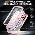 thumbnail image 2 of Magnetic Stand for iPhone 17 Pro Max Case,[Compatible with Magsafe][Built-in 9H Tempered Glass Screen Protector] Full-Body Shockproof Military-Grade Protective Case,for iPhone 17 Pro Max,Pink, 2 of 6