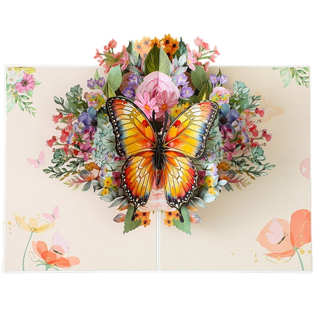 Garden Up Card Up Card Cards Fly Out Effect Elegant 3D Flower Greeting Card For Day