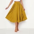 thumbnail image 5 of Dxzfnsa Women's Pleated Midi Skirts Spring Summer High Waisted Knee Length Flowy A Line Skirts Womens Comfy Casual Solid Color Flared Skirts, 5 of 9
