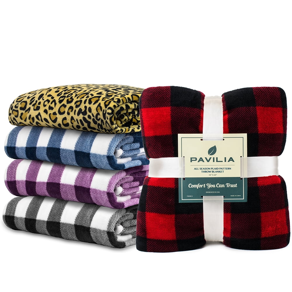 PAVILIA Flannel Fleece Throw Blanket for Couch | Super Soft Cozy Microfiber Couch Blanket | Decorative Accent Throw