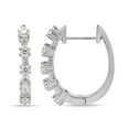 thumbnail image 3 of SAVEARTH DIAMONDS 1 Carat Round Cut Lab Created Moissanite Diamond Five Stone Hoop Earrings In 14K Solid White Gold Jewelry For Women (G-H Color, VVS1 Clarity, 1 Cttw), 3 of 7