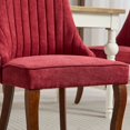 thumbnail image 5 of Dining Chairs Set of 2, Upholstered Chenille Accent Chairs with Solid Wood Legs and High Back, Mid Century Modern Chairs for Kitchen, Living Room, Red, 5 of 7