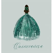 Quinceanera Guest Book with green dress (hardback), (Hardcover)