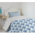 thumbnail image 4 of Ambesonne Ethnic Quilted Bedspread Set 2 Pcs, Oriental Paisley Raindrops, Twin Size, Turquoise Navy Blue, 4 of 6