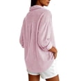 thumbnail image 4 of SAWOBUUN Womens Button Down Shirts Long Sleeve Striped Dress Shirt Collared Office Work Blouses Tops, 4 of 4