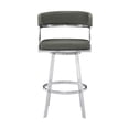 thumbnail image 4 of Armen Living Saturn 30" Modern Faux Leather Bar Stool in Gray, 4 of 10
