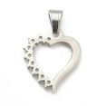 thumbnail image 2 of 5 pc 304 Stainless Steel Pendants with Rhinestone Heart Charms Stainless Steel color 26x22x3mm Hole: 8x4.5mm, 2 of 3