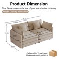 thumbnail image 2 of MIKIBAMA 70.8" Light Coffee Chenille L-Shaped Loveseat Sofa, 2-Seat Deep Seat Couch for Small Space, 2 of 11