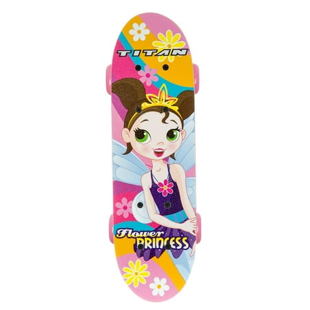 17" Titan Flower Princess Girls' Complete Skateboard, Pink