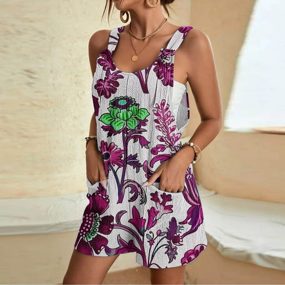 YANHAIGONG Women Tie Dyeing Gradient Jumpsuits and Rompers Elegant,2025 Summer Casual Jumpsuit Pants for Women,Women's Summer Comfortable Casual Suspender Printing Shorts Pocket Jumpsuit Shorts