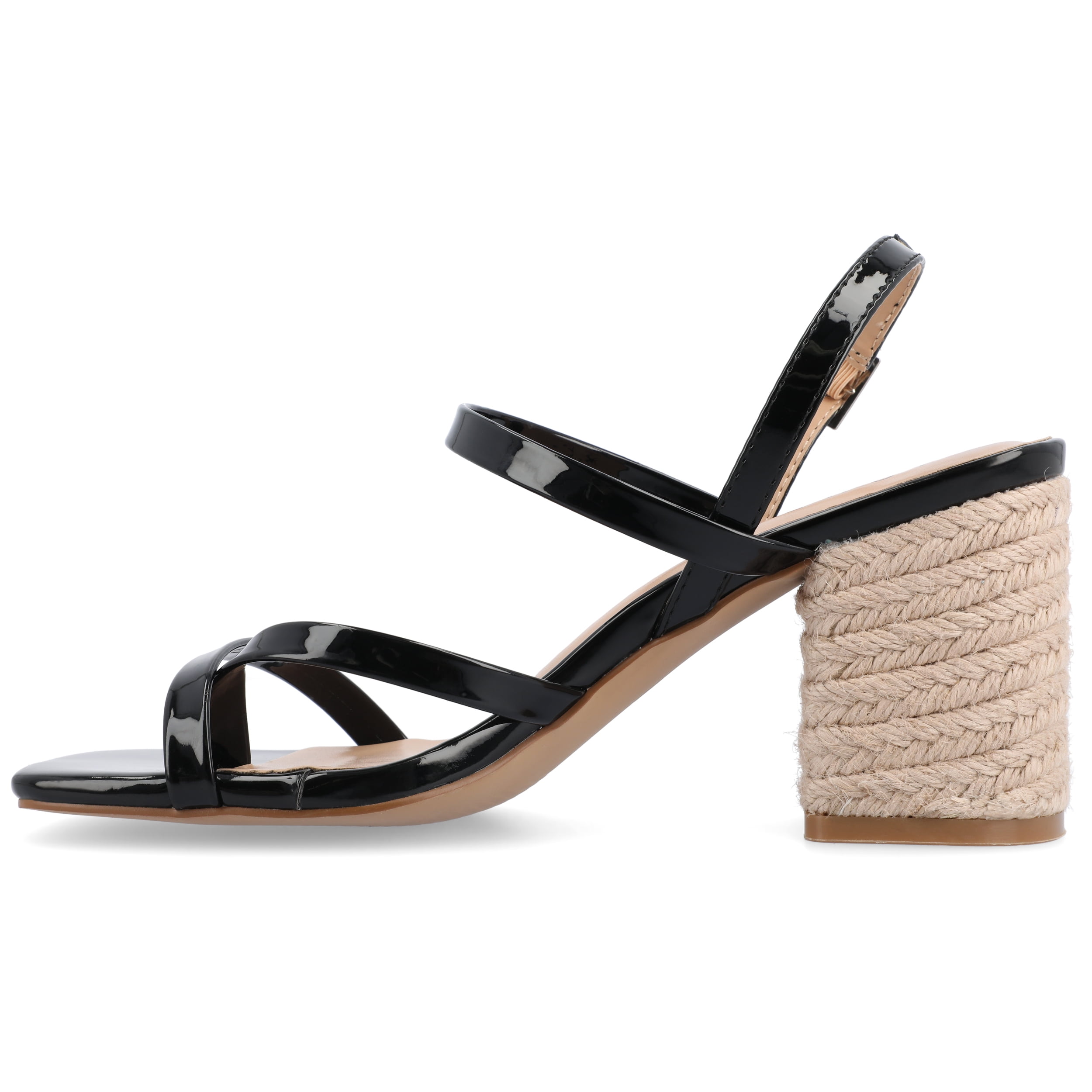 Journee Womens Olivina Jute Covered Block Heel Dress Sandals
