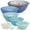 Blue, variant on Vesteel 6Pcs Mixing Bowl Set with Lids, Plastic Nesting Bowls for Mixing, Storage, Kitchen Prepping, Serving Food, Microwave & Dishwasher Safe - Multi-color