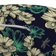 thumbnail image 2 of Vintage Pouf Cover with Zipper, Pattern with Blooming Wild Flowers and Dragonflies Romantic Garden, Soft Decorative Fabric Unstuffed Case, 30" W X 17.3" L, Mint Green Dark Blue, by Ambesonne, 2 of 3