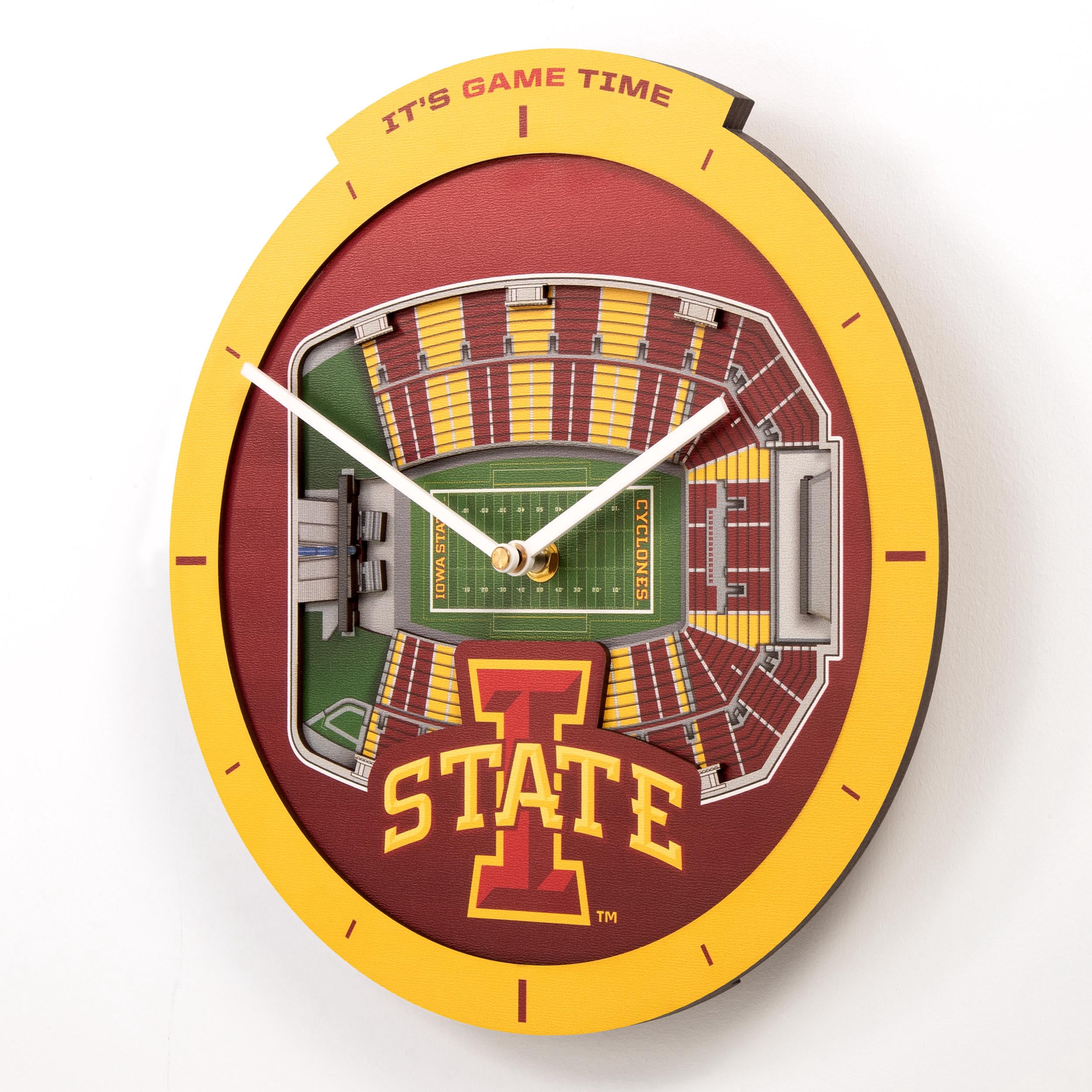 YouTheFan NCAA Iowa State Cyclones Stadiumview 3D Wall Clock