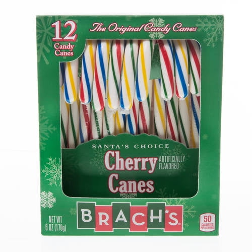 Brach's Santa's Choice Cherry Candy Canes, 6 Oz., 12 Count