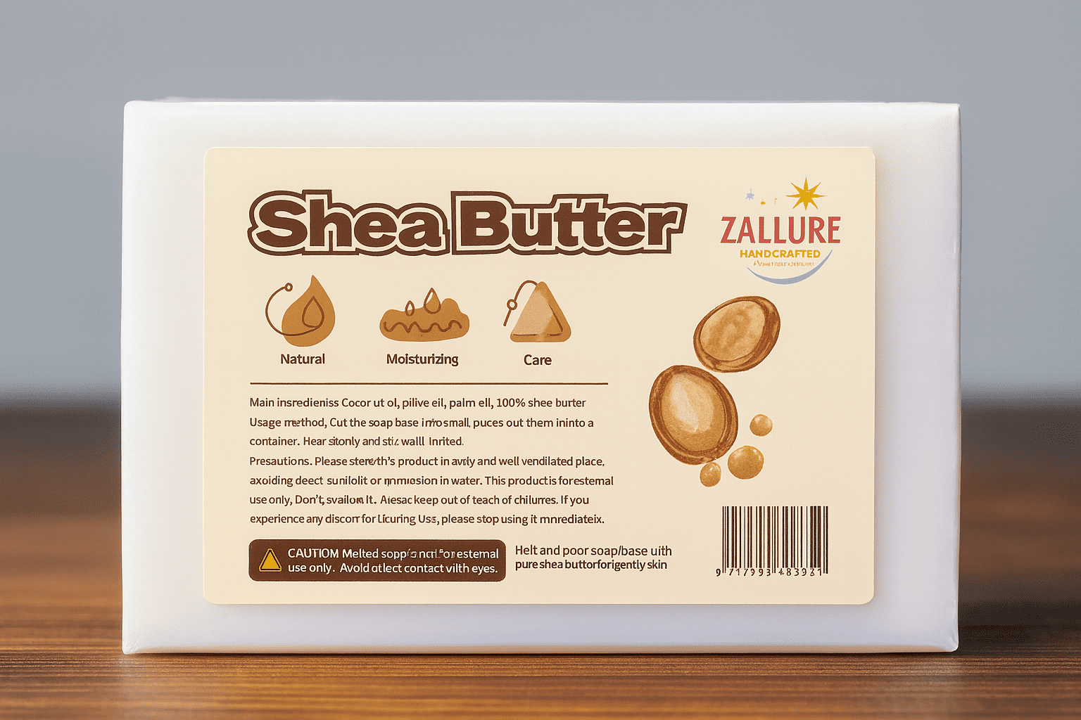 Natural Ultra-Pure Shea Butter Soap Base – Melt & Pour : 2.23 Lbs