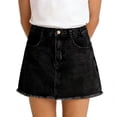 thumbnail image 6 of NAISIBABY Girls Denim Skirt, High Rise with Pockets A-Line Summer Fashion Mini Skirt Black Size 8, 6 of 9