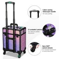 thumbnail image 4 of Byootique Rolling Makeup Train Case Cosmetic Trolley Organizer Mermaid Pink, 4 of 9
