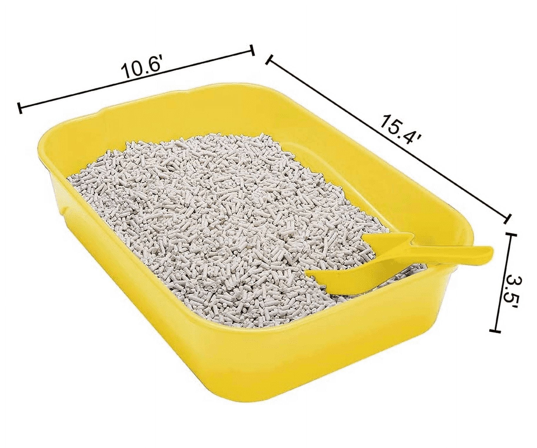 GreenJoy Kitty Litter Box Starter Kit - Without Lid Cat Litter Pan, Mat, Scoop and Bowl for Kitten
