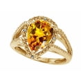 thumbnail image 2 of Star K � Pear Shape Genuine Citrine Halo Split Shank Big Stone Ring, 2 of 9
