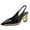 Black Patent Leather, variant on FSJ Women Special Gold Chain Slingback Pumps Chunky Heel Pointed Toe Slip On Sandals Dressy High Heel Casual Wedding Office Shoes Size 8 Black