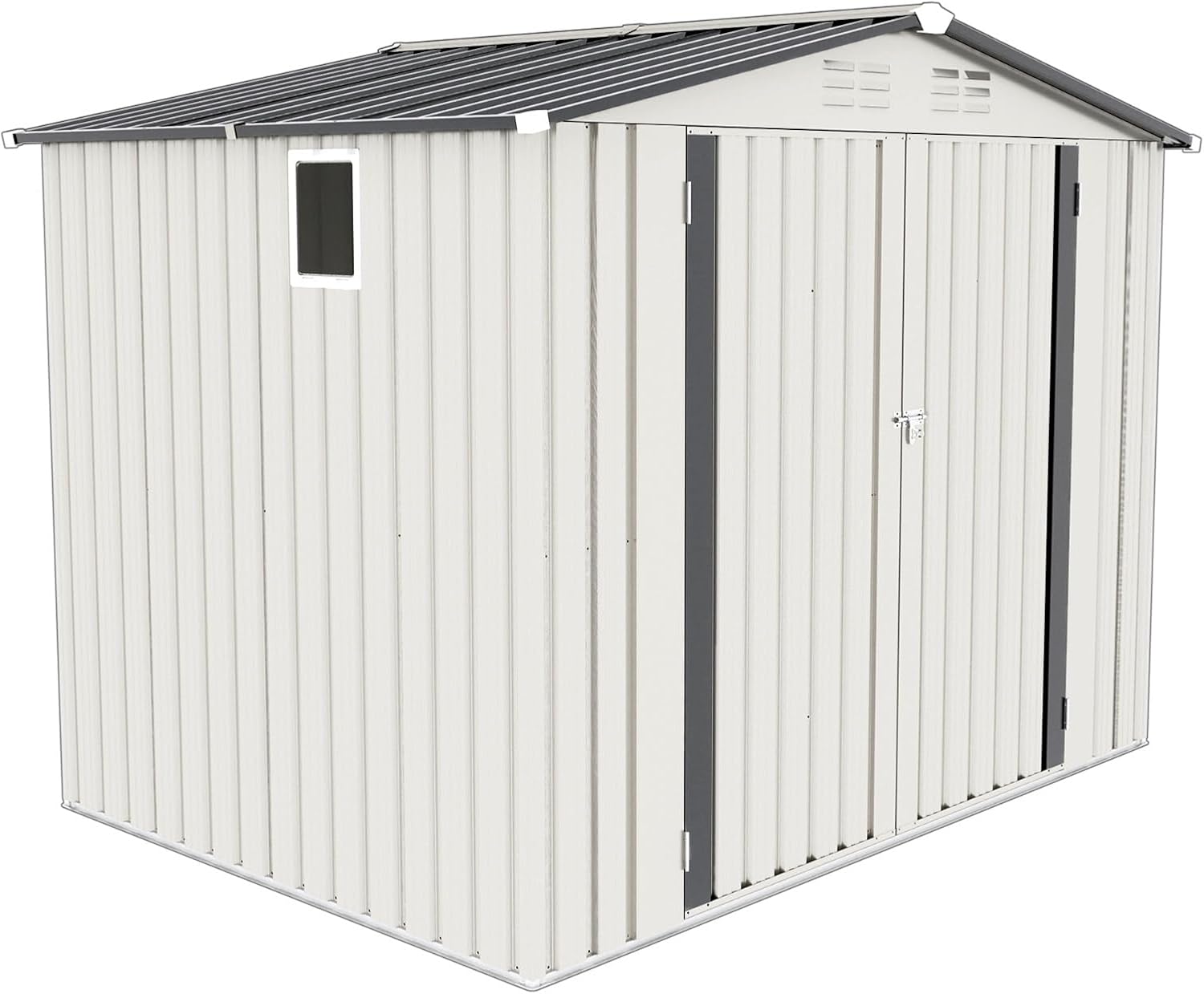 8X6FT Metal Storage Shed,Tool Shed with Peaked Roof, Outdoor Storage Shed with Clear Window and Lockable Door, Garden Shed for Garden, Backyard,Patio,Sundries