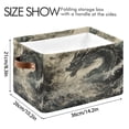 thumbnail image 4 of WOBOGO Cyan Dragon Square Storage Basket with Waterproof Canvas and PE Lining Durable PU Leather Handles 14.2×10.2×8.3in, 4 of 9