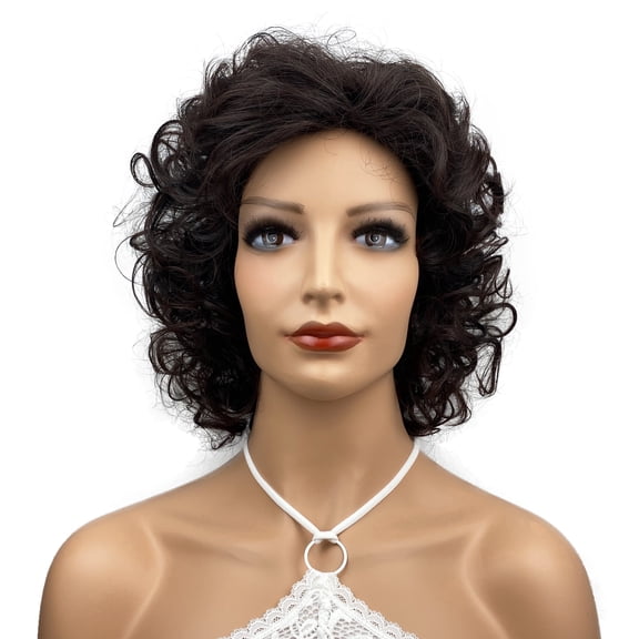 Fiykzur 10 Inch Short Soft Super Curly Synthetic Wigs for Women - 2T33 Hair Wig with Complete Care Guide