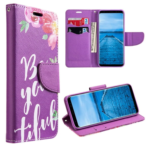 GSA BeYouTiful Folio Wallet Case For Samsung Galaxy S8 Plus - Purple