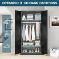 MIIIKO Wardrobe Closet with 2 Doors, 72" Metal Clothing Storage