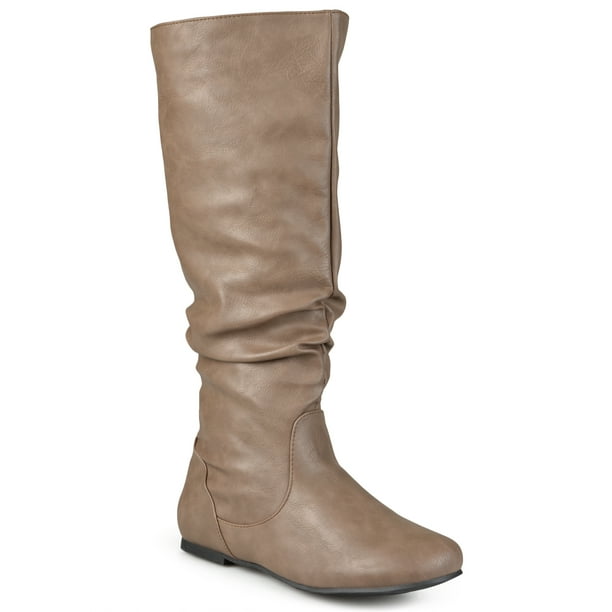 Brinley Co. Women's Wide Calf Slouchy Round Toe Boots