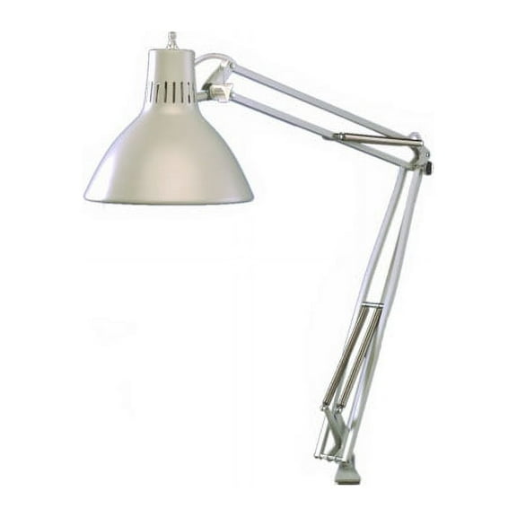 LS Task Lamp- 45in Arm with Edge Clamp- White