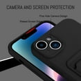 thumbnail image 3 of TPU Wallet iPhone 14 Case, Card Holder Camera Protection Cover + Screen Protector, Push-able Card Slot Case Compatible with iPhone 14 Phone Case Girls Women -Black, 3 of 12