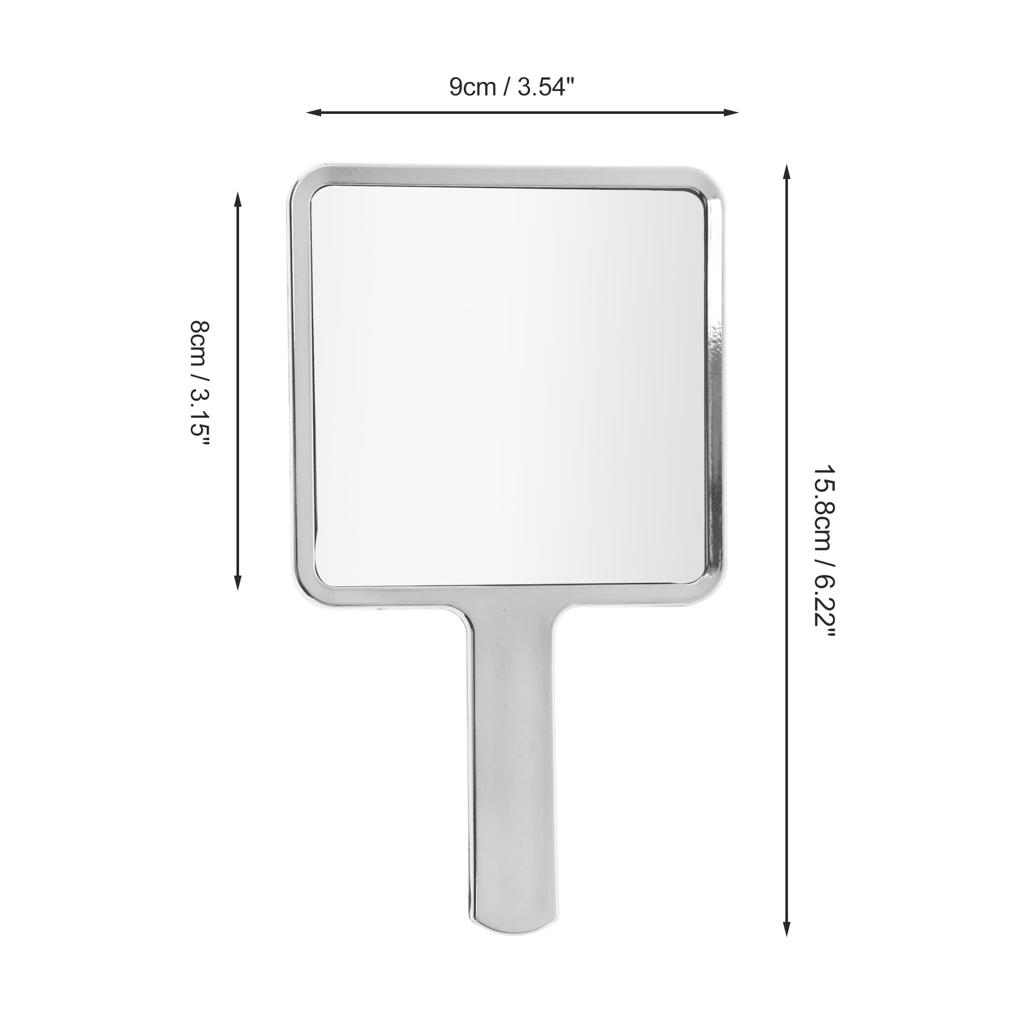 Unique Bargains 1pc Portable Chrome Handheld Mirror for Makeup and Grooming Silver Tone