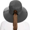 thumbnail image 2 of Rosoz 2 Pack Ponytail Sun Bucket Hats for Women UV Protection Foldable Mesh Wide Brim Hiking Beach Fishing Summer Safari …, 2 of 6