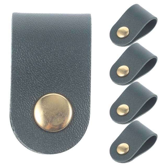 unbranded 5Ud Sujetadores Para Cables Con Imán Reutilizables De Cuero Sintético Color Verde