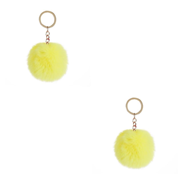 Inteprter Fuzzy Ball Llavero Llaveros Conveniente Multi-colores Llaveros Mujeres para Niños Adultos Ancianos Estudiantes Amarillo 5 cm Amarillo 5cm 2piezas