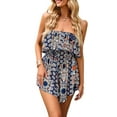 thumbnail image 1 of VISgogo Mameluco de Mujer, Sin Mangas Cintura Alta Abrigo Pecho Retro Estampado Casual Fiesta Verano Mono Corto VISgogo  moda, 1 of 6
