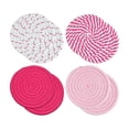thumbnail image 2 of Woven Round Placemats Cotton Rope Table Mats Heat Insulation Coasters for Kitchen Dining Table Decor Waterproof Washable Protective Hot Dish Pad Natural Home Style Rustic Accent, 2 of 7
